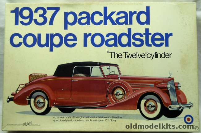 Entex 1/16 1937 Packard V-12 Roadster Coupe - (Ex-Bandai), 8499 plastic model kit